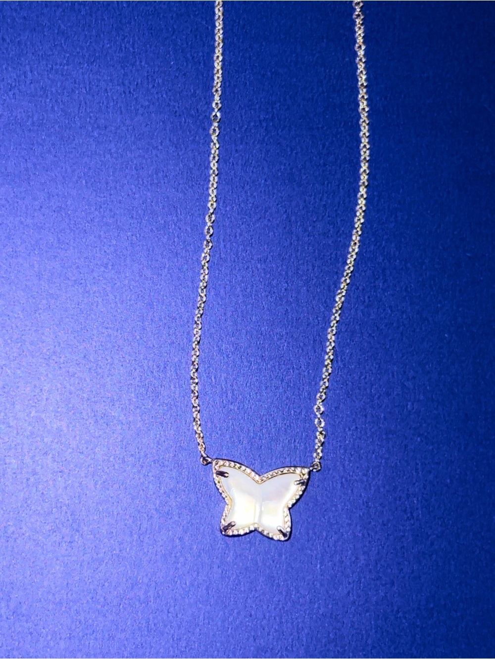 Kendra Scott White Butterfly Pendant Necklace